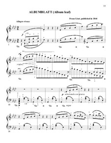 Album Leaf in A Flat Major, S.165: For piano by Franz Liszt