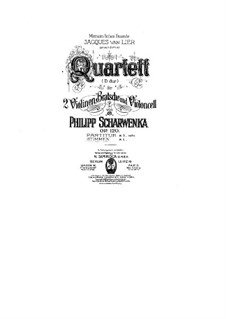 String Quartet No.2 in D Major, Op.120: Parts by Philipp Scharwenka