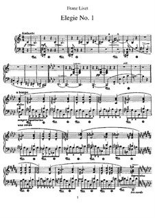Elegy No.1, S.196: For piano by Franz Liszt