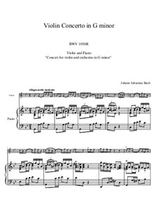 Complete Movements: Arrangement for violin and piano by Johann Sebastian Bach