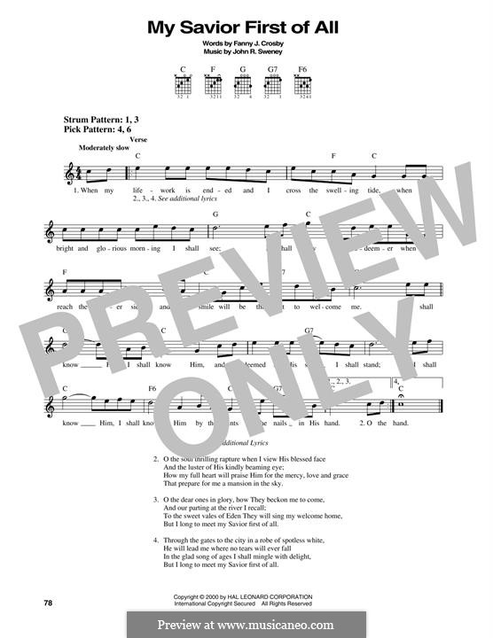 My savior first of all by j r sweney sheet music on musicaneo