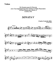 Trio Sonata No.5, WK 121: Movement I – Violin Part by Carl Friedrich Abel