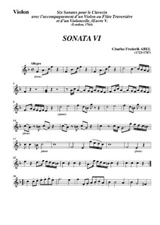 Trio Sonata No.6, WK 122: Movement I – Violin Part by Carl Friedrich Abel