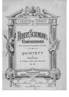 Piano Quintet in E Flat Major, Op.44: Violin I part by Robert Schumann