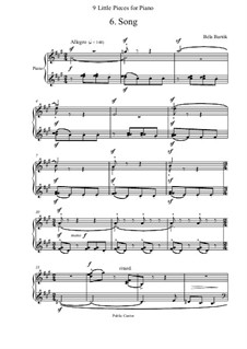 Nine Little Piano Pieces, Sz.82: No.6 by Béla Bartók