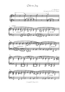 Ode to Joy, for Piano: For a single performer by Ludwig van Beethoven