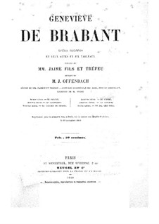 Geneviève de Brabant: Act I – piano-vocal score by Jacques Offenbach