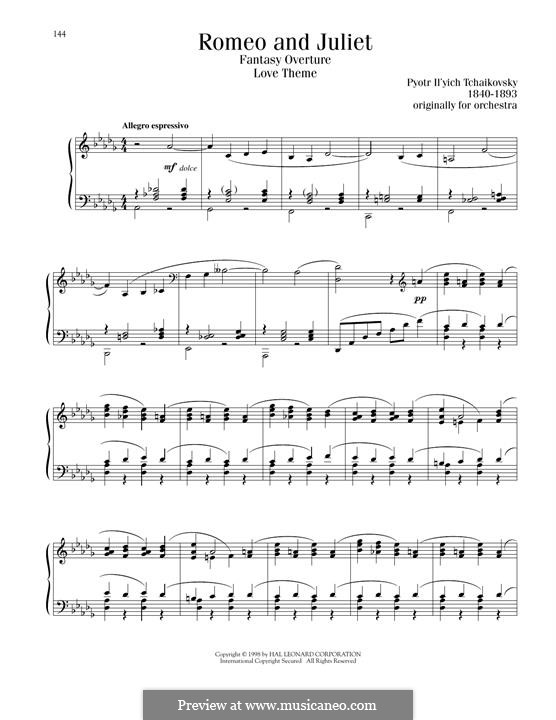 Love Theme: Arrangement for piano by Pyotr Tchaikovsky