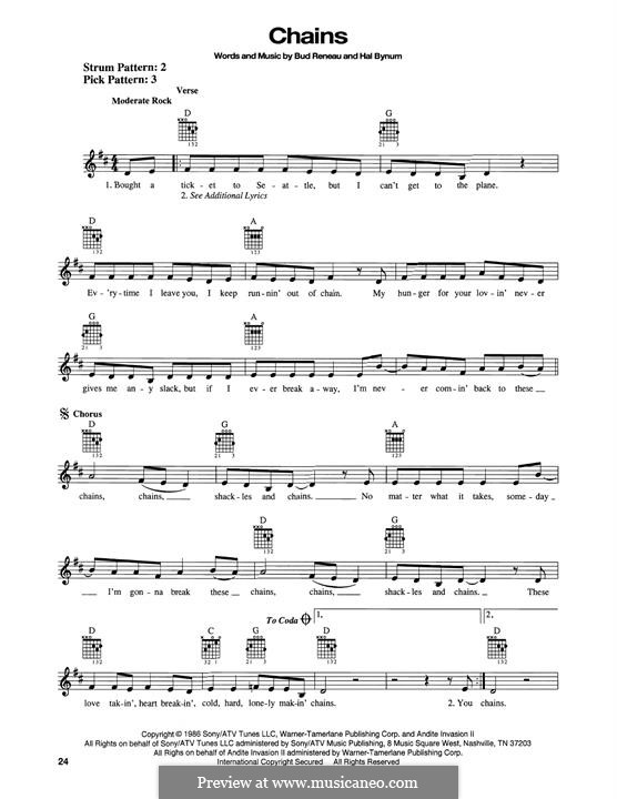 Chains (Patty Loveless) by B. Reneau, H. Bynum sheet music on MusicaNeo