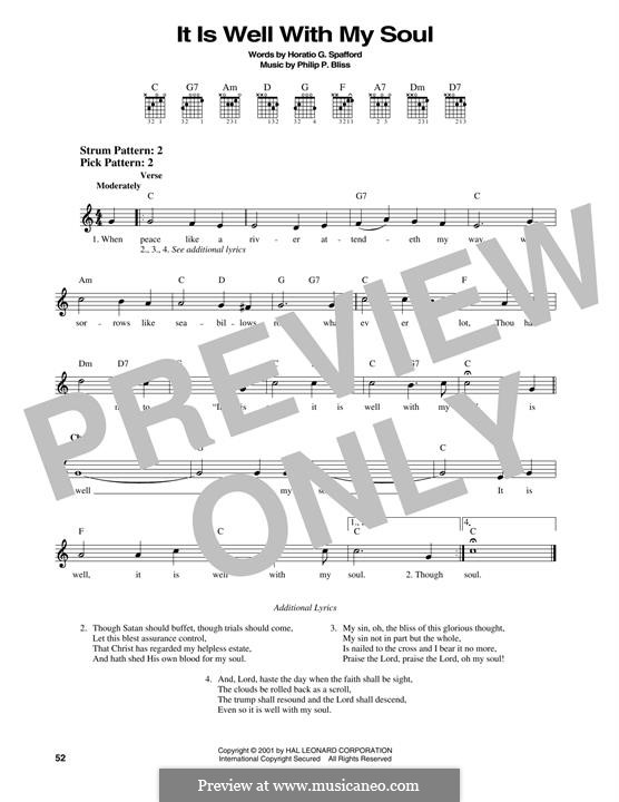 It Is Well with My Soul (Printable scores): For guitar by Philip Paul Bliss