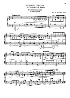 Four Pieces, Op.4: Complete set by Sergei Prokofiev