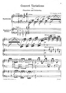 Concert Variations on English Theme 'Down among the Dead Men', Op.71: For two pianos four hands by Charles Villiers Stanford