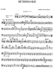 Ruddigore, or The Witch's Curse: Percussion parts by Arthur Seymour Sullivan