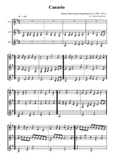 Canario: For trio clarinets by Johann Kapsberger