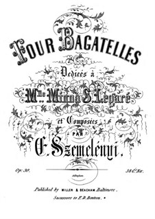 Four Bagatelles for Piano, Op.30: Four Bagatelles for Piano by Ernest Szemelényi