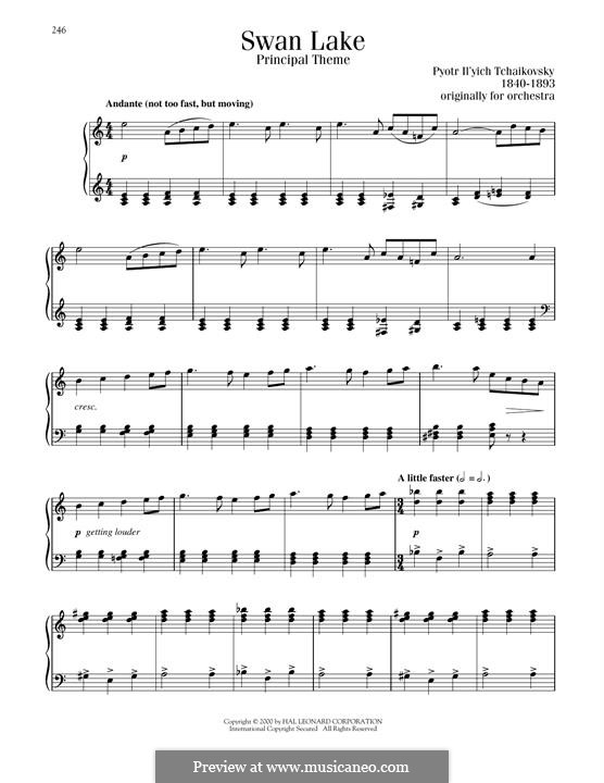 No.14 Scène: Arrangement for piano (Theme) by Pyotr Tchaikovsky