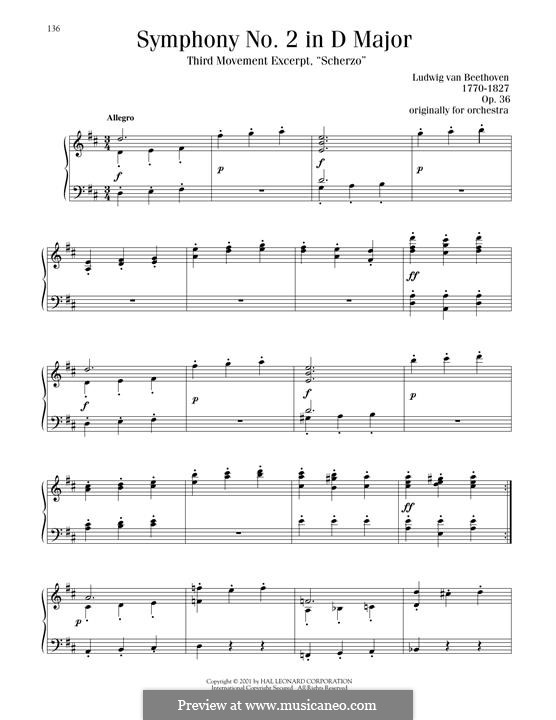 Movement III: Excerpt, for piano by Ludwig van Beethoven