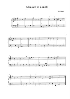 Menuet: For piano by Johann Krieger