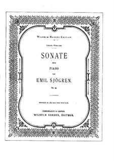 Sonata for Piano No.1 in E Minor, Op.35: Sonata for Piano No.1 in E Minor by Emil Sjögren