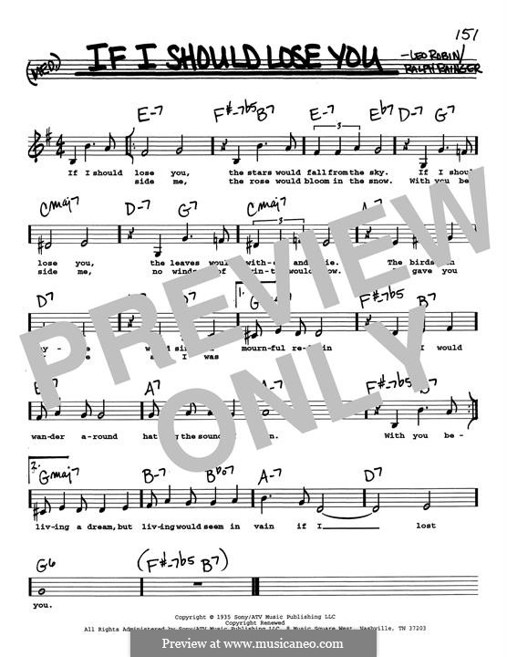 If I Should Lose You (Phineas Newborn): Low Voice by Leo Robin, Ralph Rainger