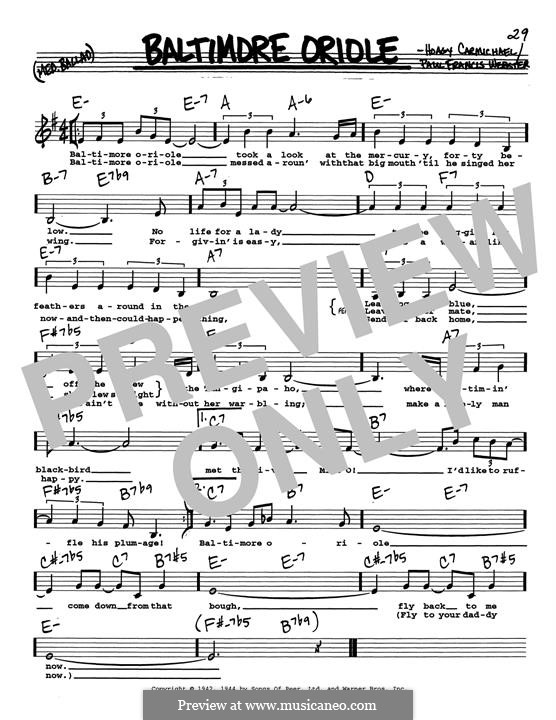 Baltimore Oriole: Low Voice by Hoagy Carmichael, Paul Francis Webster