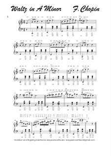 Waltz in A Minor, B.150 KK IVb/11: For piano with notation and fingering by Frédéric Chopin