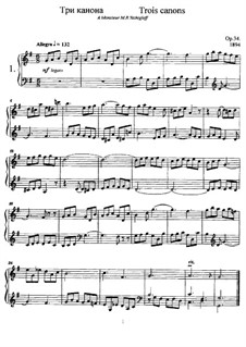Three Canons, Op.34: No.1 by Anatoly Lyadov