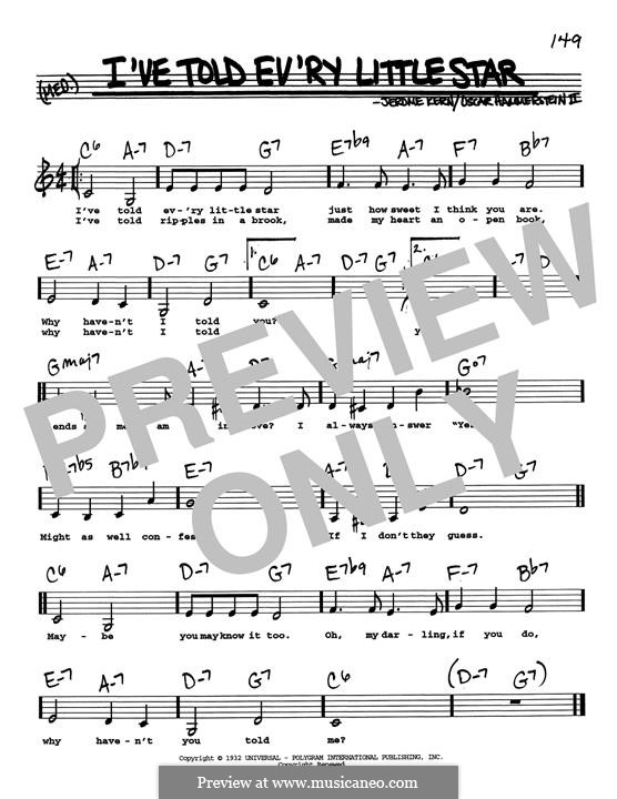 I've Told Ev'ry Little Star (from Music In The Air): Low Voice by Jerome Kern