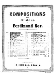 Twelve Etudes, Op.6: Complete set by Fernando Sor