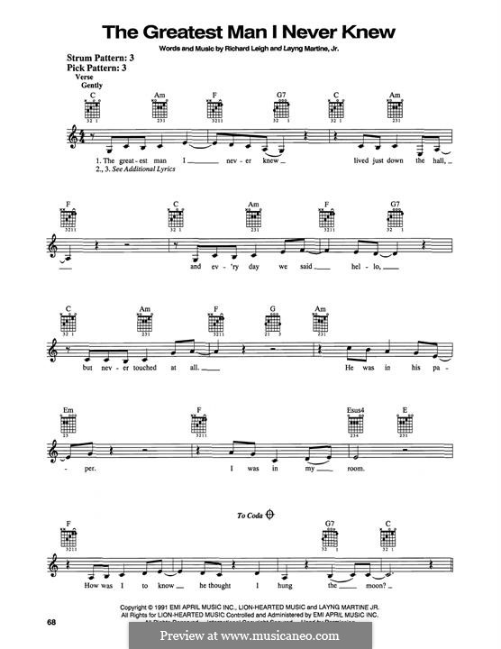 The Greatest Man I Never Knew: For guitar by Layng Martine Jr., Richard Leigh