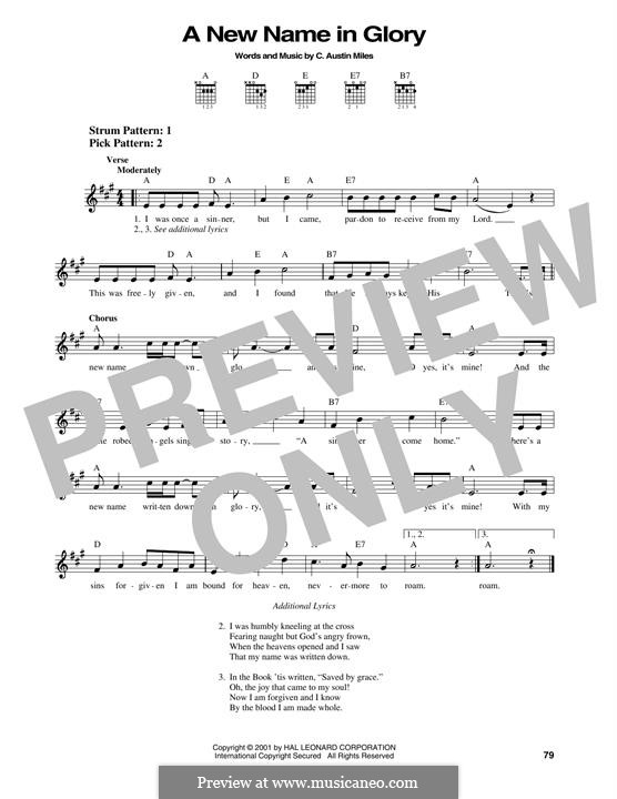 A New Name in Glory: For guitar by Charles Austin Miles