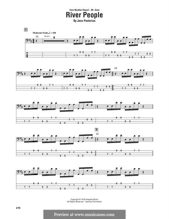 River People: For bass guitar with tab by Jaco Pastorius