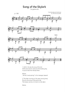 Song of the skylark: Song of the skylark by Felix Mendelssohn-Bartholdy