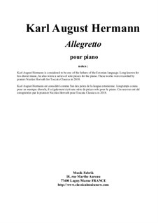 Allegretto for piano by K.A. Hermann - sheet music on MusicaNeo