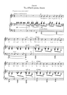 Tu, ch'hai le penne, Amore: Piano-vocal score by Giulio Caccini
