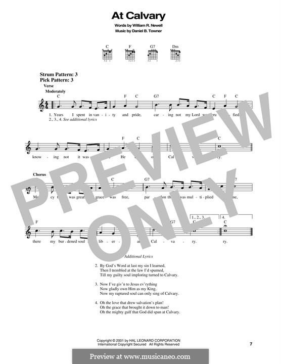 At Calvary: For guitar by Daniel B. Towner