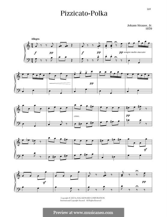 Pizzicato Polka by J. Strauss (Sohn) - sheet music on MusicaNeo