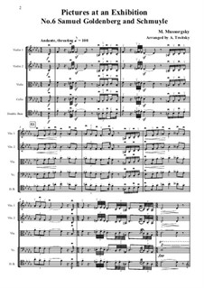 No.6 Samuel Goldenberg and Schmuyle: For strings – full score, parts by Modest Mussorgsky