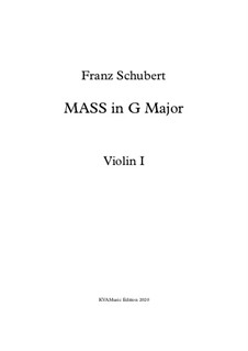 Mass No.2 in G Major, D.167: Version for SSAA choir, SSA soli, strings and organ – Orchestra parts by Franz Schubert