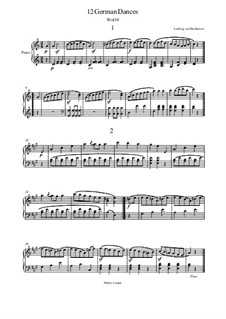 Twelve German Dances, WoO 8: For piano by Ludwig van Beethoven