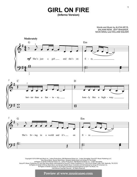 Girl On Fire (Inferno Version): Girl On Fire (Inferno Version) by Alicia Keys, Jeff Bhasker, Salaam Remi, Billy Squier