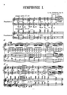 Complete Symphony: Version for two pianos four hands by Ludwig van Beethoven