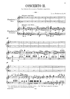 Concerto for Piano and Orchestra No.2, Op.19: Version for two pianos four hands by Ludwig van Beethoven