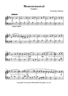 Opening Doors - G minor - Moment Musical (Elementary Piano Piece in G minor): Opening Doors - G minor - Moment Musical (Elementary Piano Piece in G minor) by Nicole DiPaolo