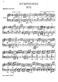 Complete Symphony: Version for piano by Ludwig van Beethoven