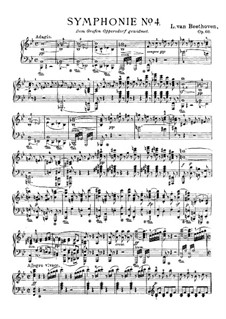 Symphony No.4, Op.60: Version for piano by Ludwig van Beethoven