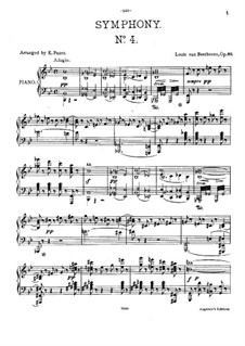 Symphony No.4, Op.60: Version for piano by Ludwig van Beethoven