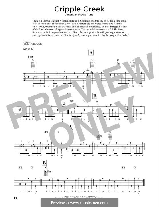 Cripple Creek: For banjo by folklore