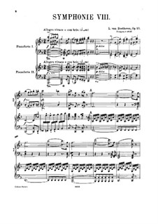 Complete Symphony: Version for two pianos four hands by Ludwig van Beethoven