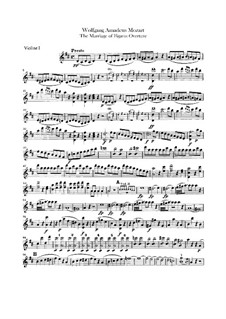 Overture: Violins parts by Wolfgang Amadeus Mozart